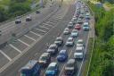 Two lanes of the M27 eastbound at Hedge End are closed due to emergency repairs
