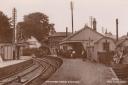 Andover Town Station, circa 1900. A Southampton bound train is entering the station. Postcard from the David Howard collection.