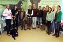 Ladies Day at Lains Shooting School, participants with Ian Crowder and his golden eagle Rufus and munsterlander rescue dog Bee. 	Picture: Hannah Powel