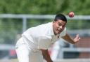 Andover Cricket Club's 1st XI bowler Babu Veettil in action. Credit: Andy Brooks.