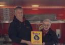 Nigel Male launching his book at Andover Market last week, pictured with Cllr Iris Andersen.