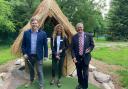 The opening of Charlton Lakes Adventure Golf, Councillor Phil North, Carolyn D'Costa finance director, and Councillor David Drew