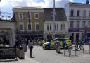 Police attending an incident in High Street, Andover.