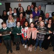 Winchester District Sports Awards 2019. Group photo of all the winners pictured with Ashleigh Nelson.