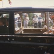 The Queen’s arrival at Borden Gates. Photographed by Mrs P Barrell.