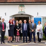 HHFT staff welcome Professor Sir Mike Richards to Andover.