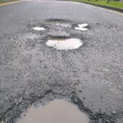 Stock image of potholes
