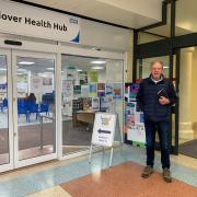 George Bacon in front of the Andover Health Hub in Chantry Centre
