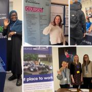 Some of the employers and universities that attended Andover College's careers fair