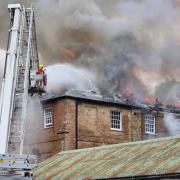 Large sections of the building were destroyed Image: DWFRS