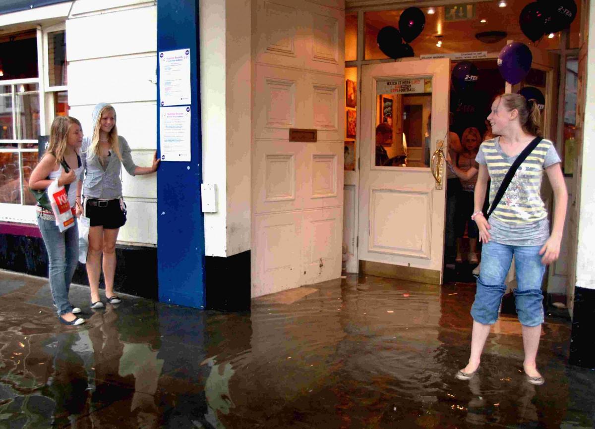 Water inches deep runs into the Danebury Hotel in Andover  where the auditions for Andover's X Factor were taking place in 2006.