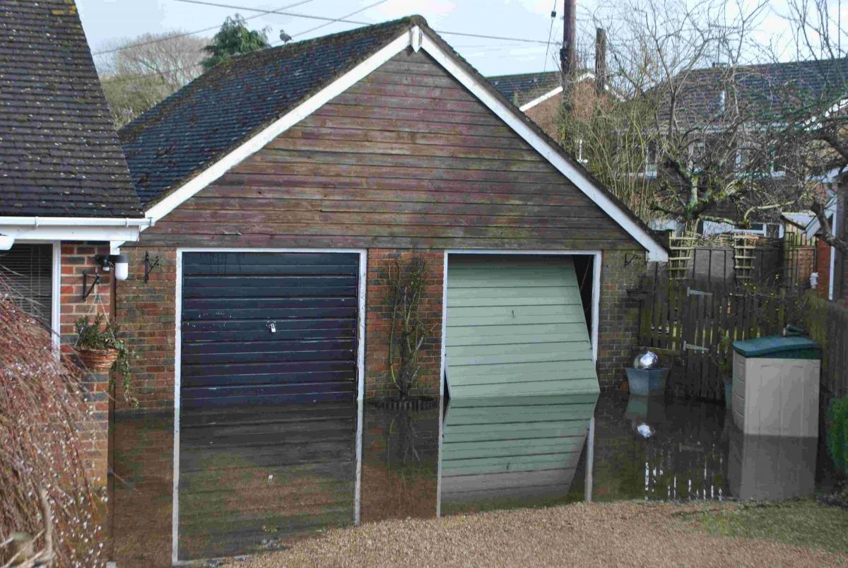 Garages in Vernham Dean flooded
