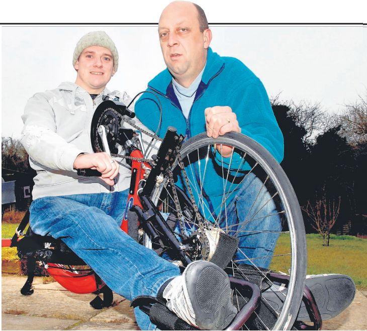 A quadriplegic 
man plans
to hand pedal across China 
Jon Harris had already cycled 250
miles on a fundraising
mission across some of
the roughest terrain in
Africa.