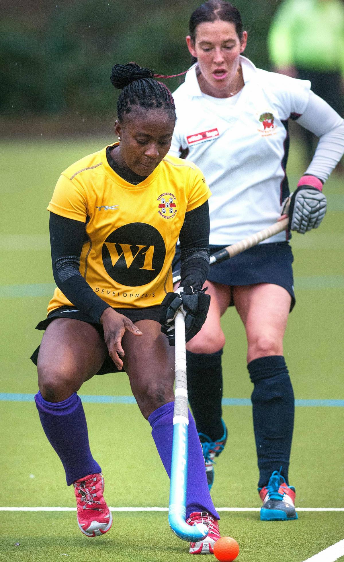 Action from Andover Hockey Club's Ladies I v Winchester. 25th Feb 2017 - Picture Andy Brooks.