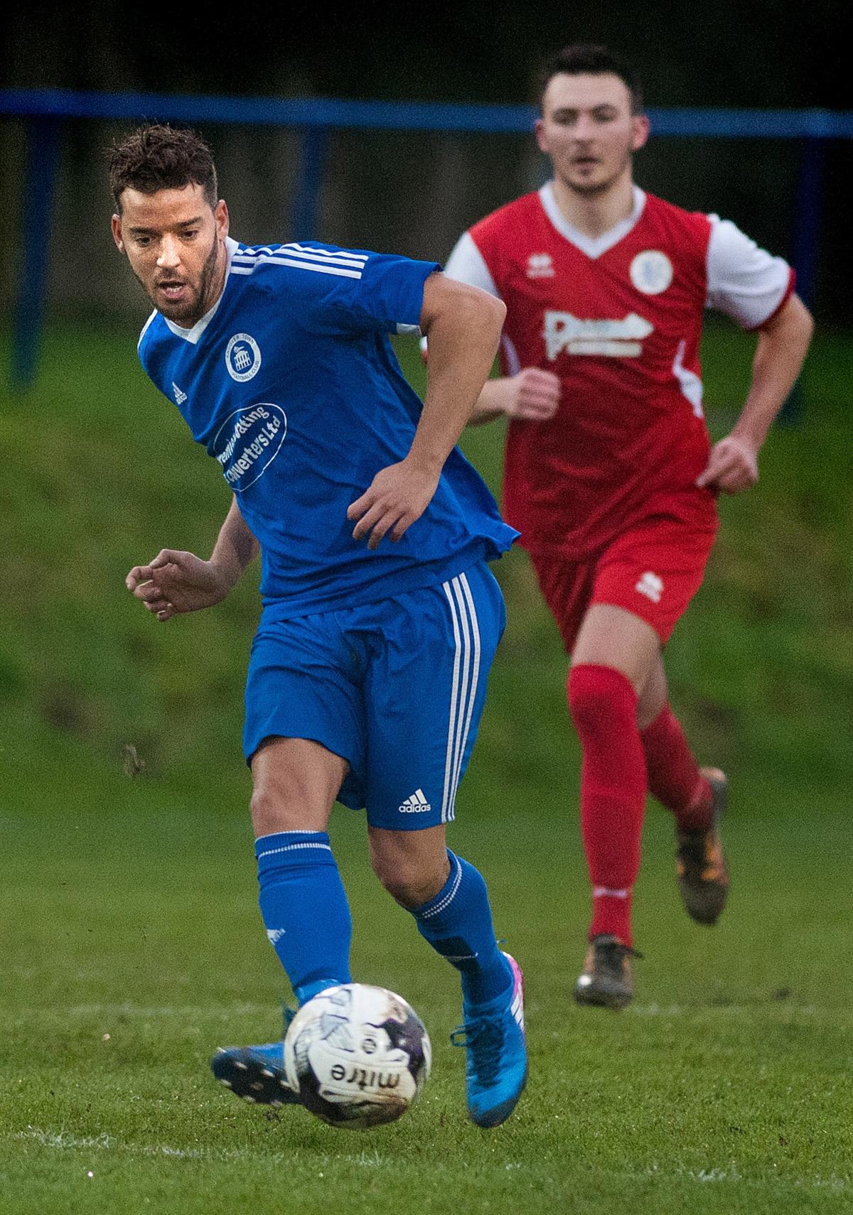 Andover Town's newbie Victor Guitierrez in action against Fawley in Town's 3-1 win at the Portway - Picture Andy Brooks