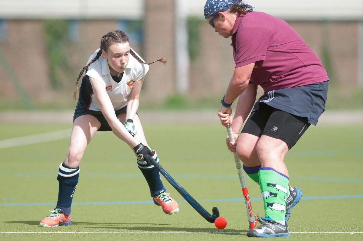 Action from Andover Ladies 3rd hockey team v Portsmouth & Southsea. 1st April 2017 - Pic Andy Brooks