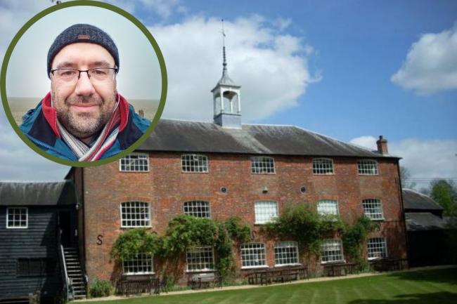 Simon Coates (inset) is walking 2000 miles as part of a goal to raise funds for Whitchurch Silk Mill and other charities