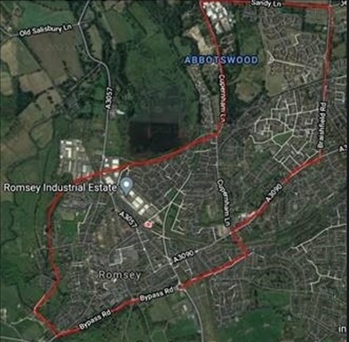 The map released by Hampshire police
