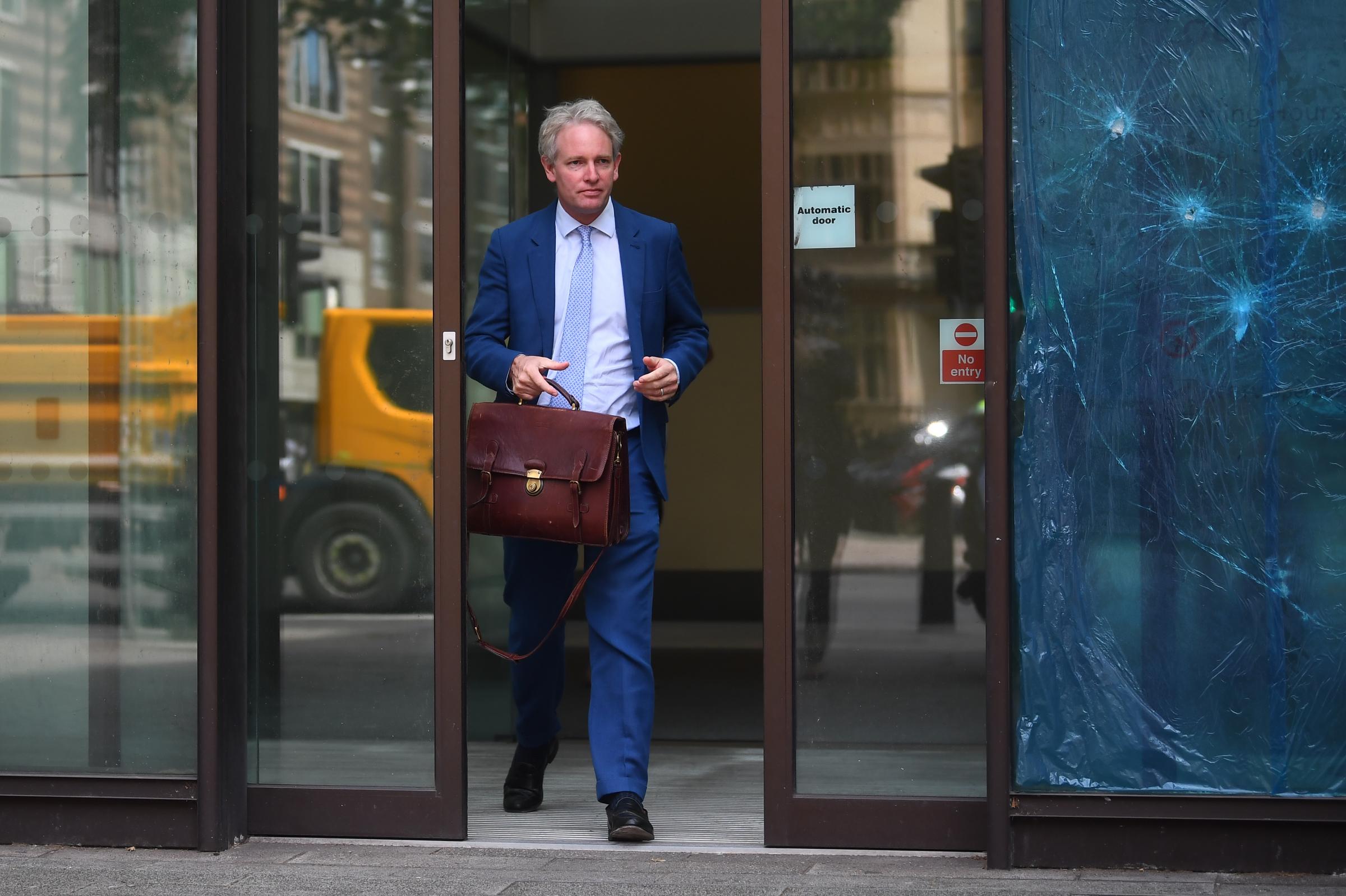 Conservative party MP Danny Kruger leaves Westminster Magistrates Court, London, where he admitted losing control of his 11-month-old Jack Russell in Richmond Park in March. The Tory MP has been fined after his puppy caused a stampede when he chased a