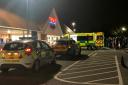 Police and ambulance services outside Tesco Extra after the incident