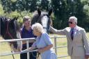 A file photo of King Charles and Queen Consort Camilla with horses