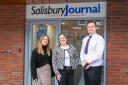 Megan Stanley, Kimberley Barber, and Matt Rooks-Taylor, outside the newly-opened offices in Salisbury