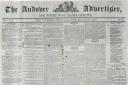 Part of the first front page of the Andover Advertiser, 1 January 1858