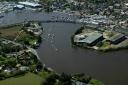 Aerial shot of Lymington from April 2004.