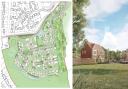 Left: The proposed plan for the 82-home development in Overton. Right: An indicative image of the proposed houses to be built