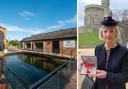 Left: Whitchurch Silk Mill; Right: Christine Christine Beresford with her MBE