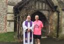 Steve Slack, 51 from Whitchurch, has been running between churches and doing press ups in each, for all of Lent