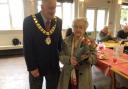 Sylvia Fields and the Mayor of Ludgershall.