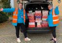 Nursery manager Paige Spencer and events coordinator Kayleigh Christopher with the donations