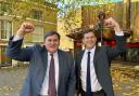 MP Kit Malthouse and council leader Phil North celebrate the £18.3 funding