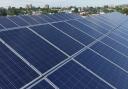 Solar panels stock image