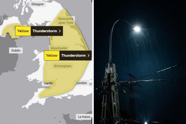 Met Office issues ‘yellow’ thunderstorm warning for Oxfordshire