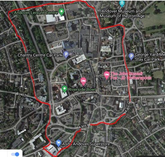 Andover Advertiser: A map showing the areas covered by dispersal orders in Andover