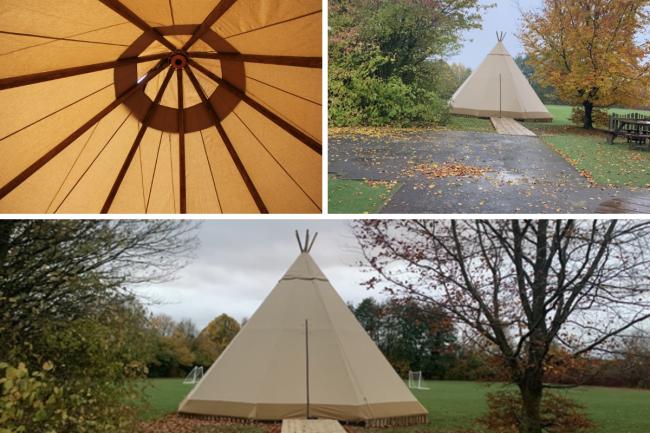 The tipi classroom at Balksbury Federation on Floral Way.