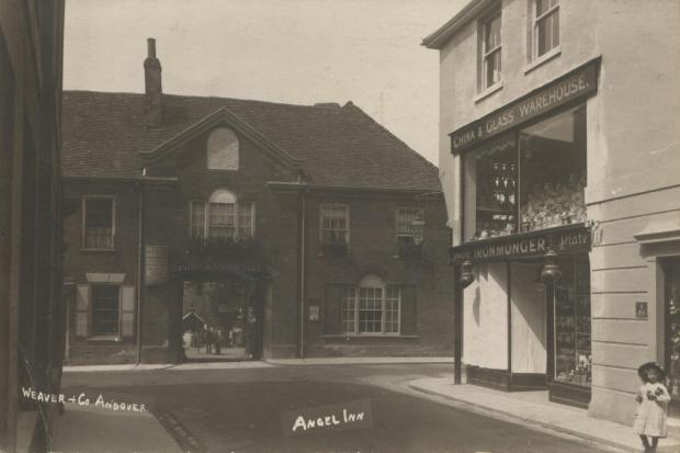 A postcard by Weaver and Co, taken about 1910, showing the Angel Inn