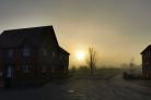 Beautiful sunrise through the fog, in Kings Worthy this morning, by Michelle Quinton