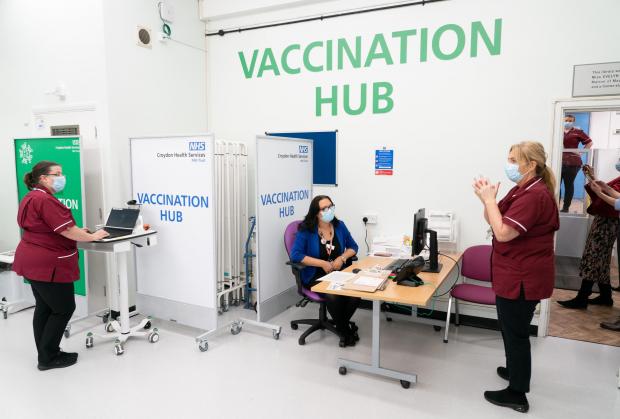 Andover Advertiser: The Vaccination Hub at Croydon University Hospital, south London (PA)