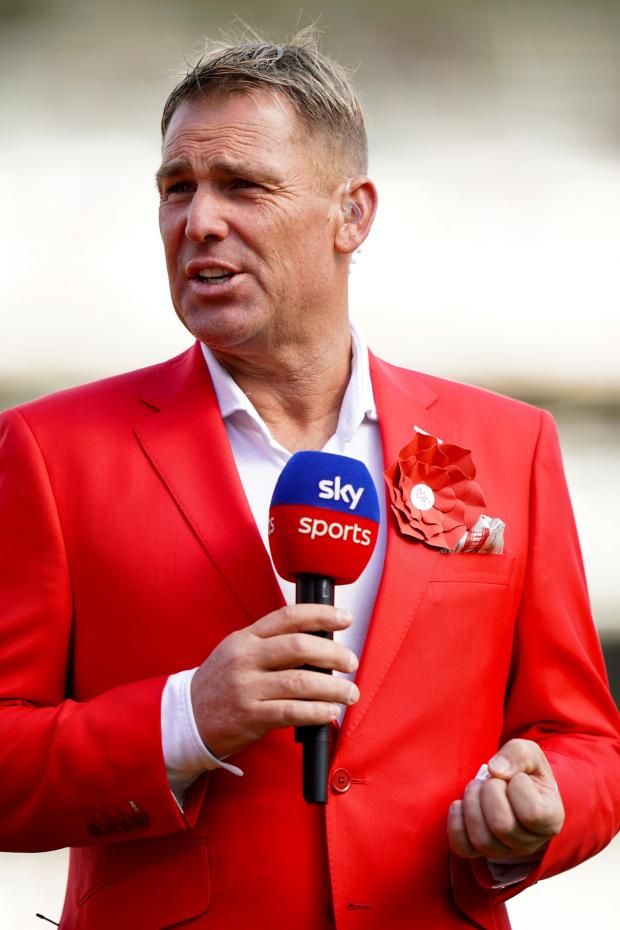 Andover Advertiser: Shane Warne wearing red for the Ruth Strauss Foundation