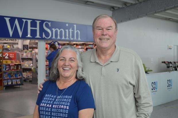 Debbie Strickland, left, with husband Ronnie at Southampton Airport. Picture: David George