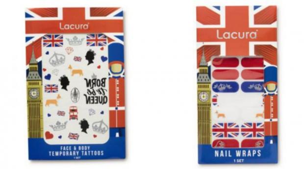 Andover Advertiser: (Left) Lacura Jubilee Face & Body Temporary Tattoos and (right) Lacura Jubilee Nail Wraps (Aldi)