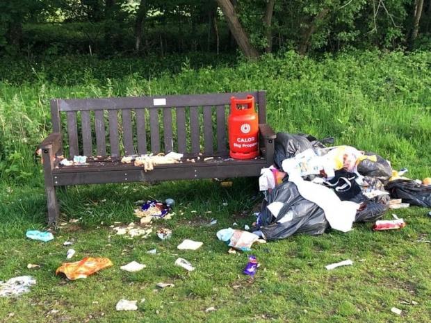 Andover Advertiser: Rubbish left at Shedfield Common after an unauthorised encampment.