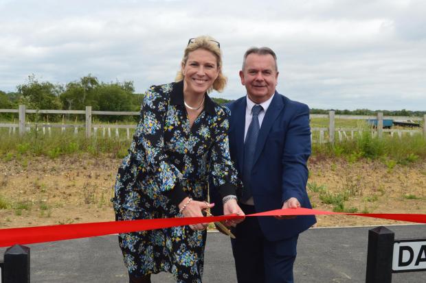 Baroness Vere, left, celebrates the completion of the Stubbington bypass with leader of Hampshire County Council, Cllr Rob Humby. Picture: David George
