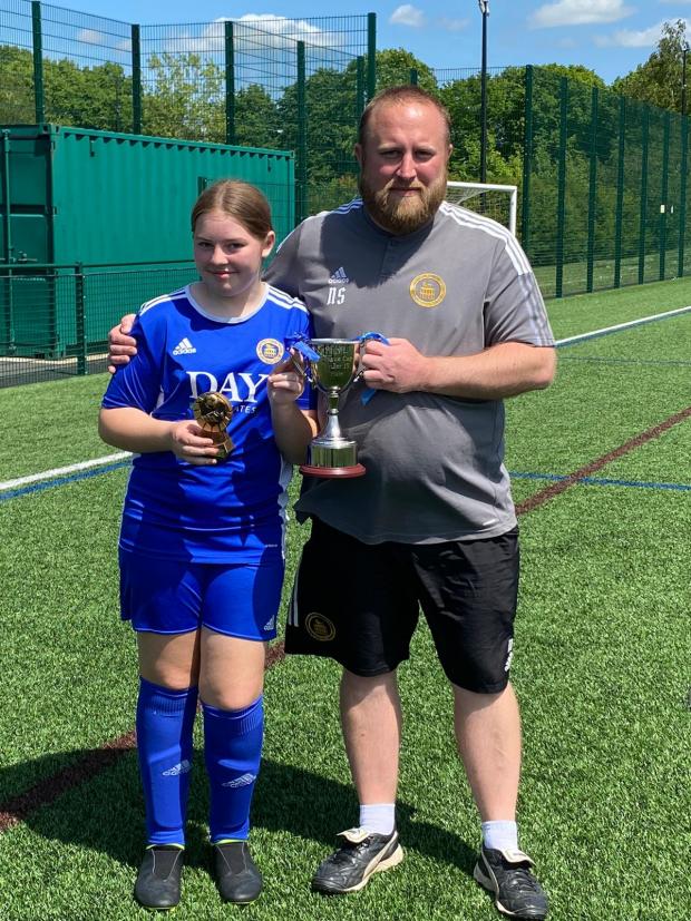 Andover Advertiser: Andover Town Youth FC U13s coach Nick Stephens with his daughter