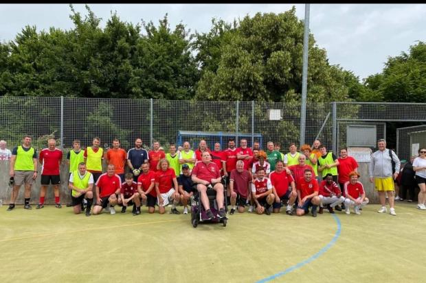 The charity football match raised more than £700 for the Motor Neurone Disease Association.