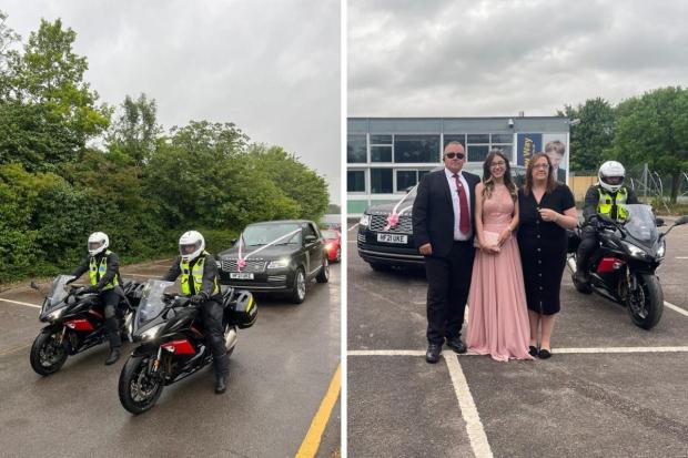 Jessica Winter, 16, recieved a close protection security escort to her prom at Harrow Way Community School.