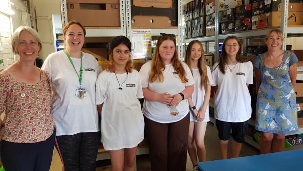 Andover Advertiser: The students helped out at Andover Foodbank